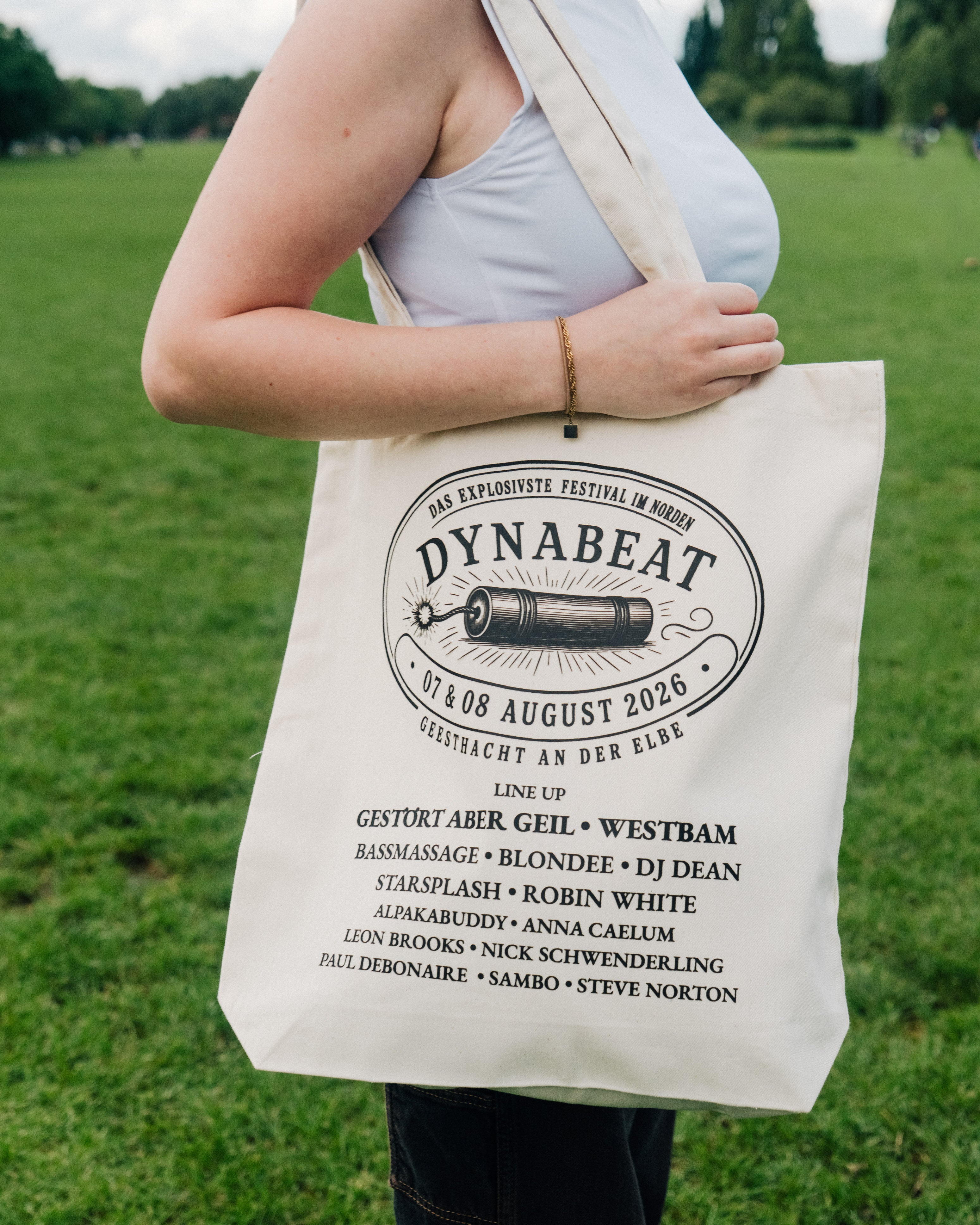 Beige DYNABEAT Canvas Bag 2026 mit Logo-Print